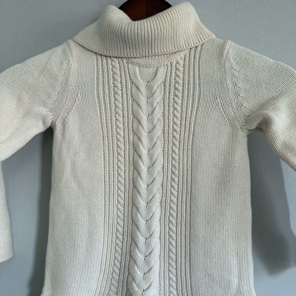 GAP Ivory Knit Sweater Turtleneck Dress for Kids Girl Toddler size 5 - Picture 3 of 6